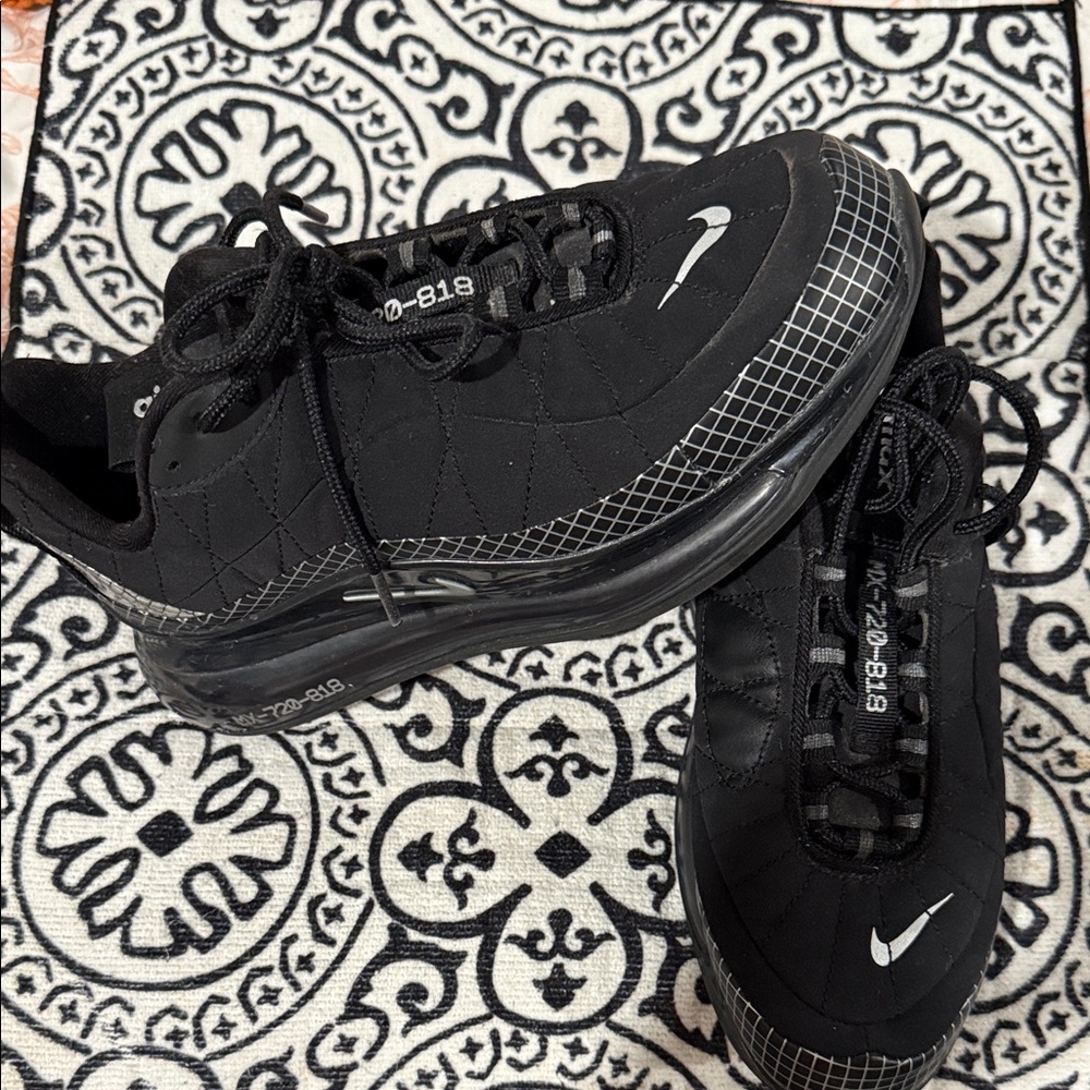 Nike Black Kids Airmax MX-720-818 Black with White Accents